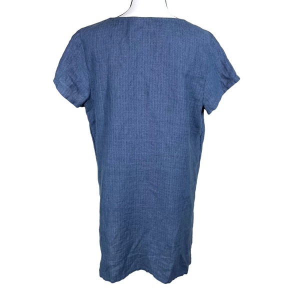 J Jill PureJill Blue Linen Tunic Top - Picture 4 of 9